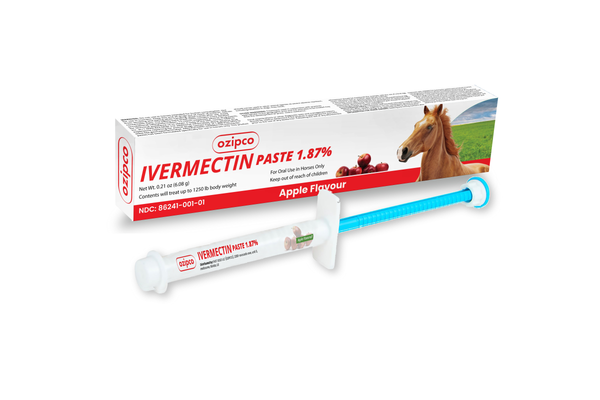 Ivermectin Horse Paste 1.87% | Apple Flavor – 6.08g Syringe for Equine Use Only Up to 1250 LB -(1-pack)