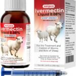 Ivermectin 0.08% Liquid Sheep Drench - Sheep Dewormer Oral Solution for Lambs and Ewes, Ovine Wormer, 100 mL Bottle, 1 Pack