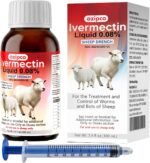 Ivermectin 0.08% Liquid Sheep Drench - Sheep Dewormer Oral Solution for Lambs and Ewes, Ovine Wormer, 100 mL Bottle, 1 Pack